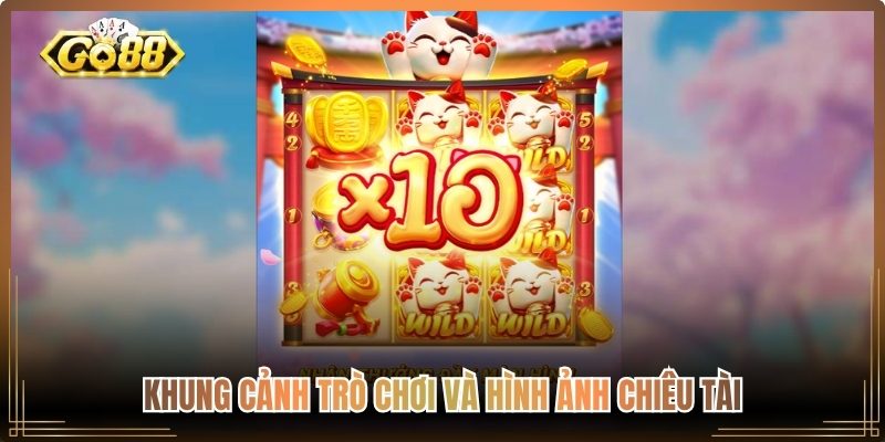 Mèo Sinh Tài Go88 – Trải Nghiệm Slot Chiêu Tài Hấp Dẫn 1 Khung cảnh trò chơi và hình ảnh chiêu tài