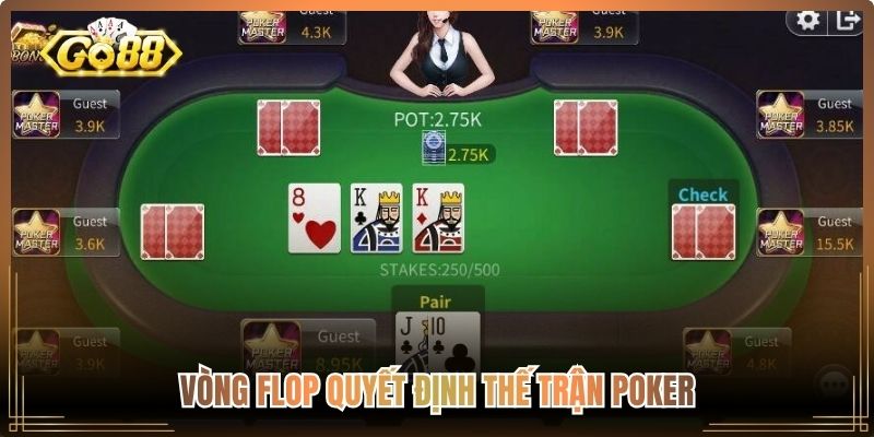 Vòng Flop quyết định thế trận Poker