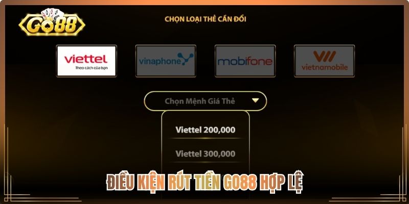 Điều kiện rút tiền Go88 hợp lệ
